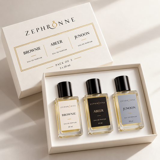 ZEPHRONNE LUXE TRIO|          PACK OF BROWNIE | ABEER | JUNOON